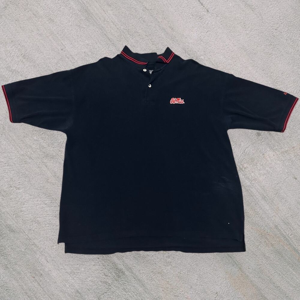 Ole miss navy polo with red stripes crable sportswear